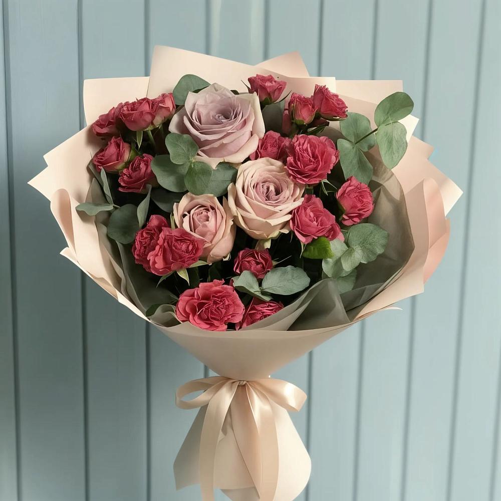 Букет цветов из: Гвоздики и Розы в Азово