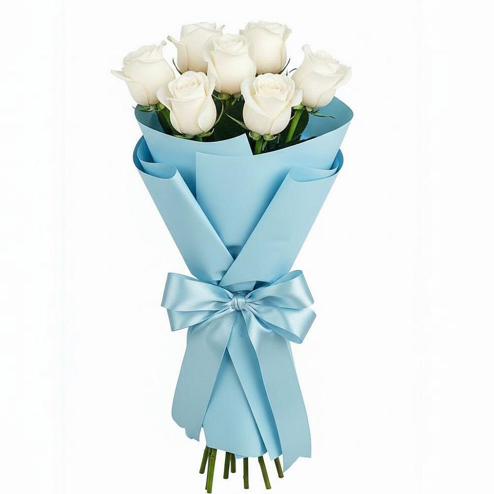 Букет 7 белых роз Проуд в Азово