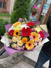 Букет цветов из:  Герберы, Ромашки, Хризантемы, Розы и Подсолнухи #REPLACE_PRED# Азово