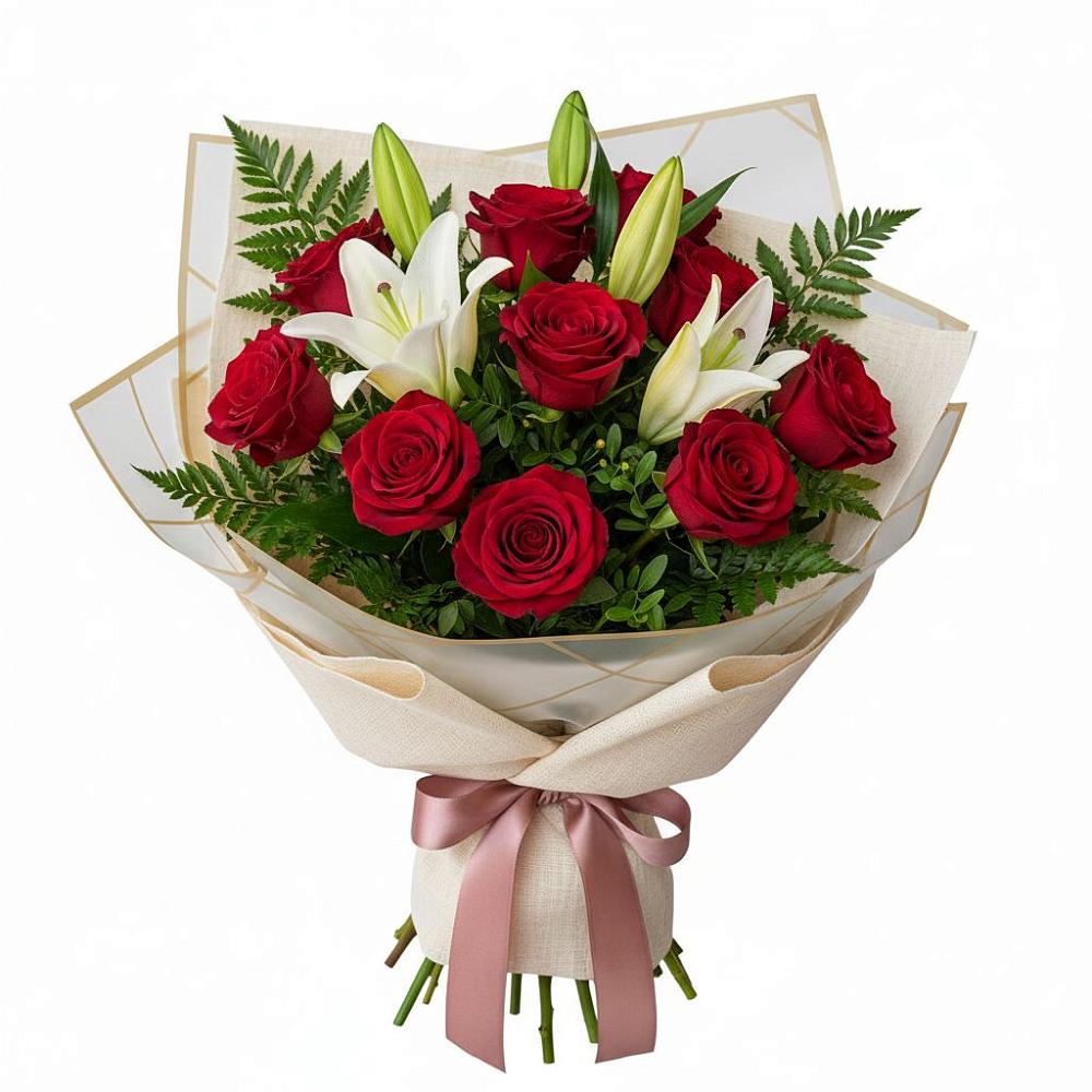 Букет цветов из: Лилии и Розы в Азово