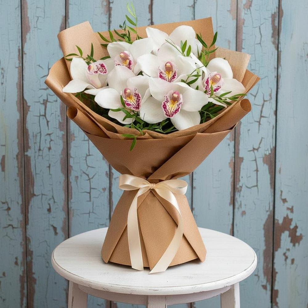 Букет цветов из: Орхидеи и Розы в Азово