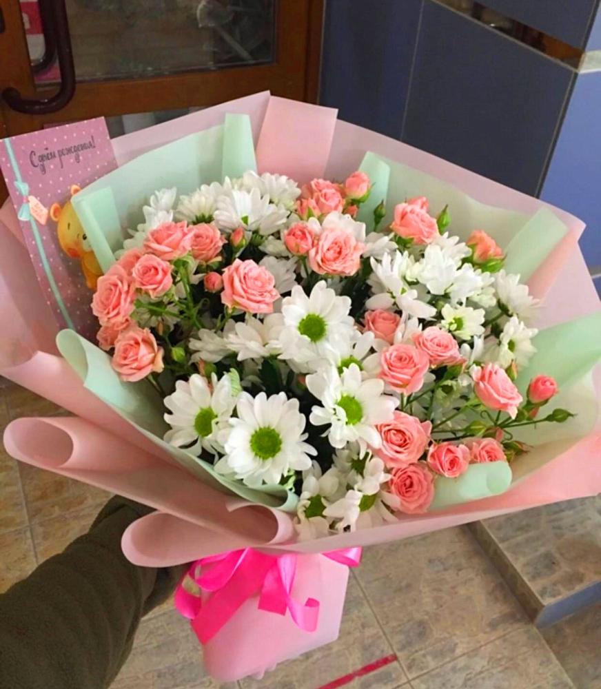 Букет цветов из: Розы и Хризантемы в Азово