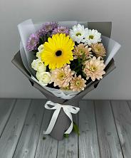 Букет цветов из:  Розы, Герберы и Хризантемы в Азово