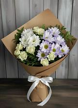 Букет цветов из:  Хризантемы и Розы в Азово