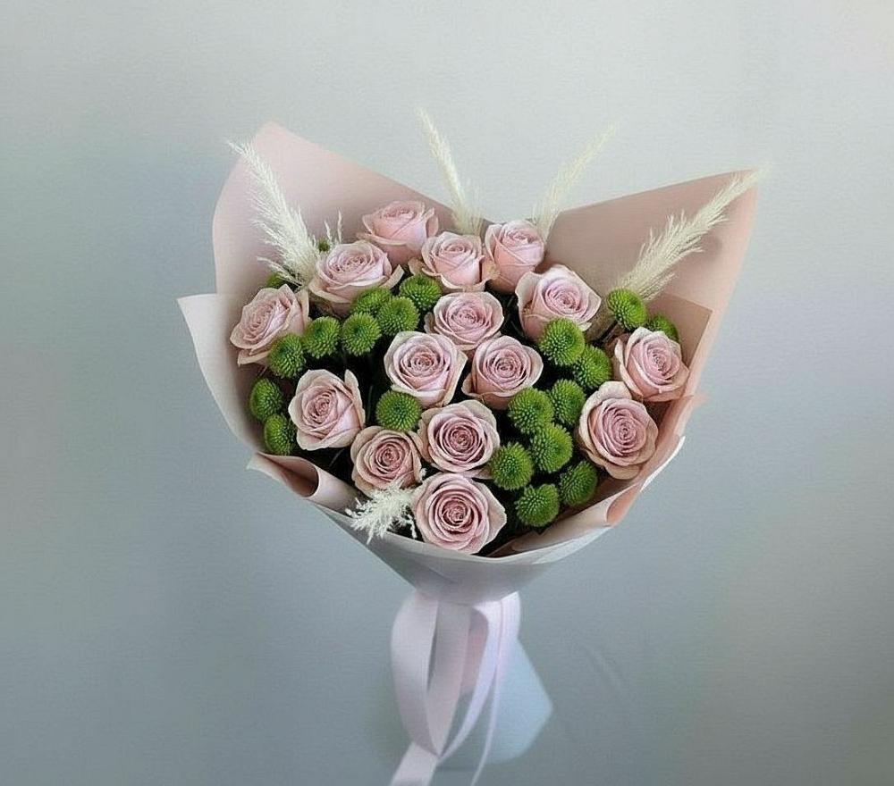 Букет цветов из: Розы и Хризантемы в Азово