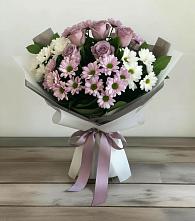 Букет цветов из:  Хризантемы и Розы в Азово