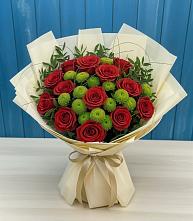 Букет цветов из:  Розы и Хризантемы в Азово