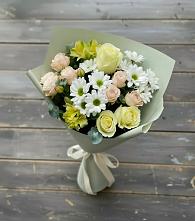 Букет цветов из:  Альстромерии, Розы и Хризантемы в Азово
