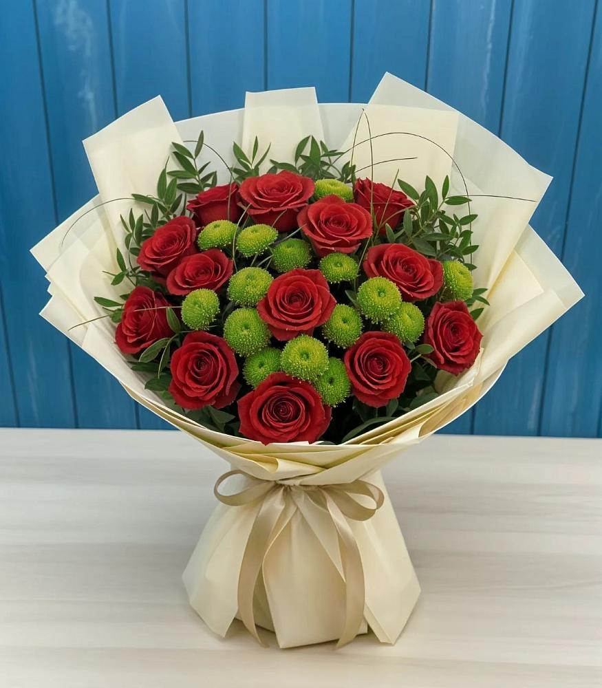 Букет цветов из: Розы и Хризантемы в Азово